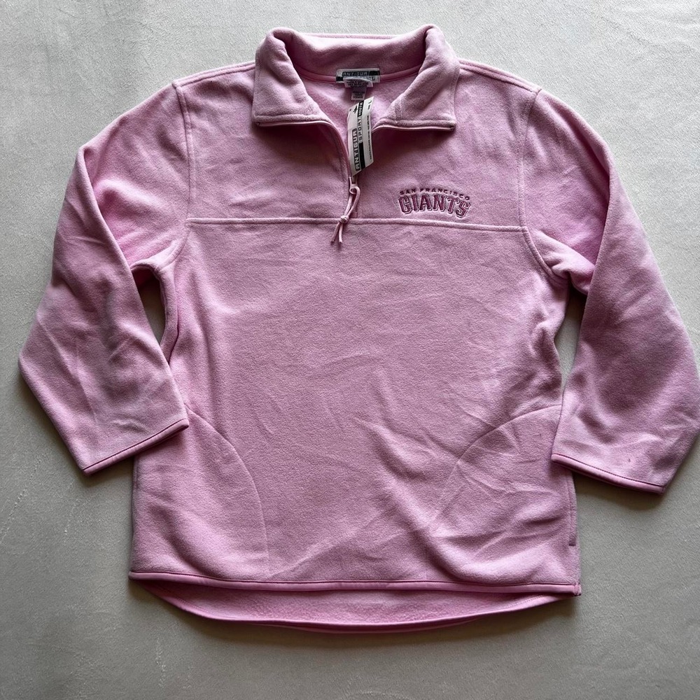 Pink San Francisco Giants Fleece Quarter Zup Pullover NWT Baseball MLB Pockets